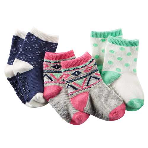 [51485AQ] Carter&#039;s3-Pack Pattern Socks
