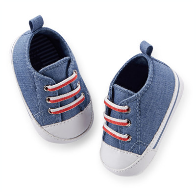 [29085A39] Carter&#039;sChambray Crib Tennis Shoes(신발끈이 늘어나서 편리)